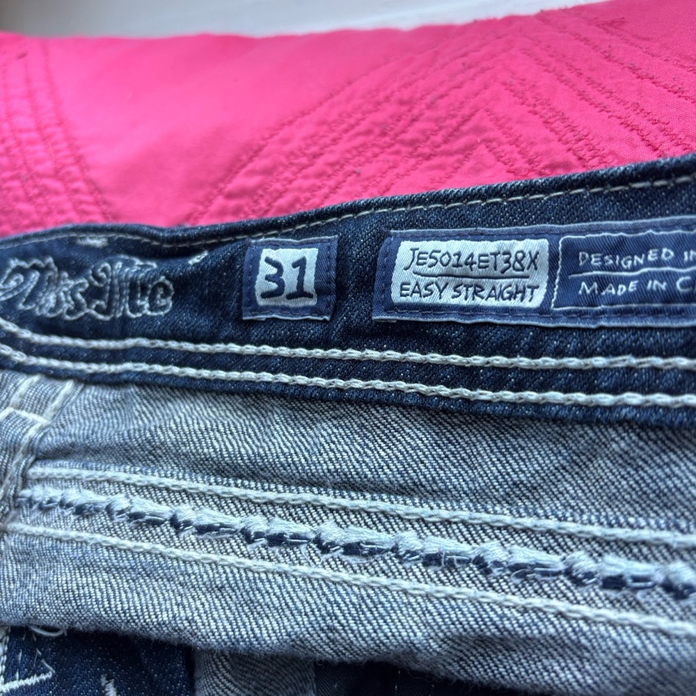 Miss Me Women's Easy Straight Leg Jeans - Classic Blue 31 x 35 - Picture 3 of 6